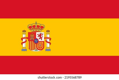 Flag of the Spain. Vector illustration.