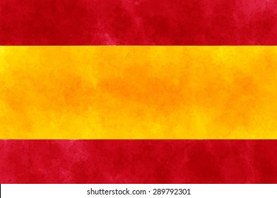 flag of Spain. watercolor vector illustration