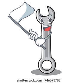 With flag spanner character cartoon style