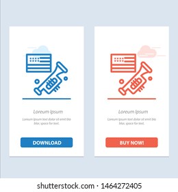 Flag, Speaker, Laud, American  Blue and Red Download and Buy Now web Widget Card Template. Vector Icon Template background