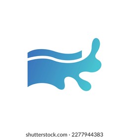Flag splash water modern creative logo