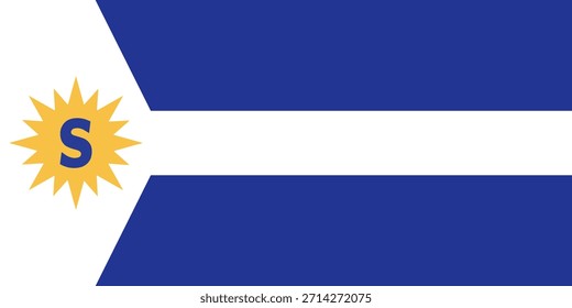 Bandeira da ilustração do vetor da cidade de Spokane isolado. Antiga bandeira de 1912 a 1958, bandeira emblema, Washington, EUA. Adesivo de Spokane.