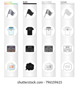 Flag, sports, symbol and other web icon in cartoon style.Training, achievement, symbols icons in set collection.