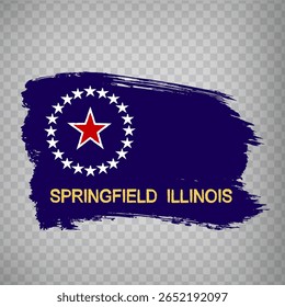 Bandeira de Springfield é a cidade dos EUA de pinceladas. Estado de Wisconsin.  Bandeira cidade Springfield de no fundo transparente para o seu design de site, aplicativo, IU. Estados Unidos. EPS10