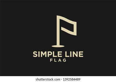 flag square gold modern simple flat logo icon designs vector illustration