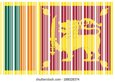 The Flag of Sri Lanka in a Barcode Format