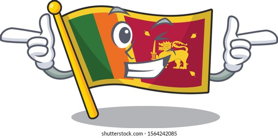 Flag sri lanka cartoon with in wink character