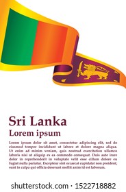 Flag of Sri Lanka, Democratic Socialist Republic of Sri Lanka. Template for award design, an official document with the flag of Sri Lanka. Bright, colorful vector illustration for graphic and web desi
