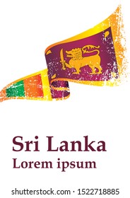 Flag of Sri Lanka, Democratic Socialist Republic of Sri Lanka. Template for award design, an official document with the flag of Sri Lanka. Bright, colorful vector illustration for graphic and web desi