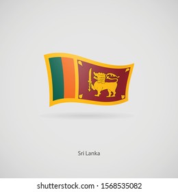 The flag of Sri Lanka is flying layered vector image.