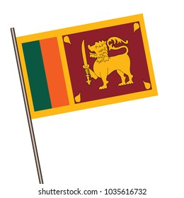 Flag Sri Lanka Isolated On White Stock Vector (royalty Free) 1035616732 