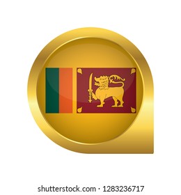 Flag Sri Lanka Metal Round Icons Stock Vector (Royalty Free) 346283591