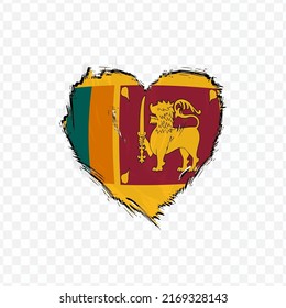 Flag Of Sri Lanka in love texture brush  with transparent background, vector illustration in eps file