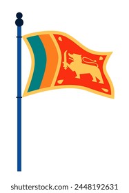 Flag of Sri Lanka - modern flat design style single isolated image. Neat detailed illustration of national pride, a symbol of the state, fluttering in the wind. Patriotism, countries and continents