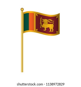 Flag of Sri Lanka ,Sri Lanka flag official colors and proportion correctly, Sri Lanka flag waving isolated Vector illustration eps10.