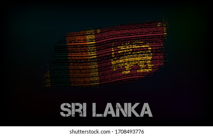 Flag of the Sri Lanka. Vector illustration in grunge style with cracks and abrasions. Good image for print