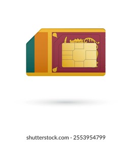 Flag of Sri Lanka. Vector illustration of SIM Card with flag on white background