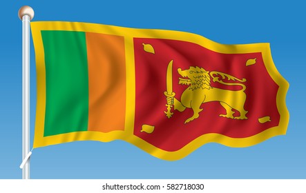 Flag of Sri Lanka - vector illustration