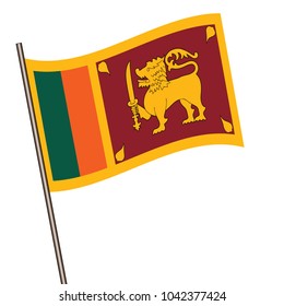 Flag of Sri Lanka , Sri Lanka flag waving isolated vector illustration