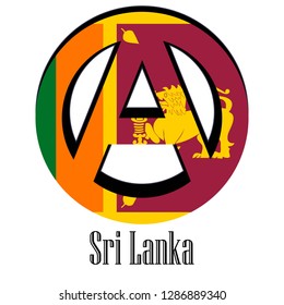 Flag of Sri Lanka of the world in the form of a sign of anarchy, which stands for freedom and equality of people.