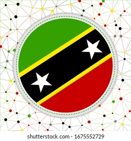 Flag of St. Kitts and Nevis with a network background. St. Kitts and Nevis sign. Captivating vector illustration.