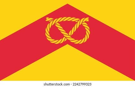 Flag of Staffordshire or Staffs Ceremonial county (England, United Kingdom of Great Britain and Northern Ireland, uk) knot in gold