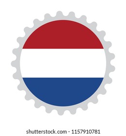 Flag stamp button map of Netherland