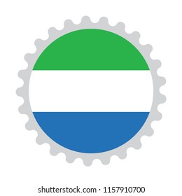 Flag stamp button map of Sirra Leone