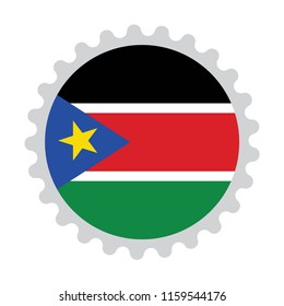 flag stamp button map of South Sudan