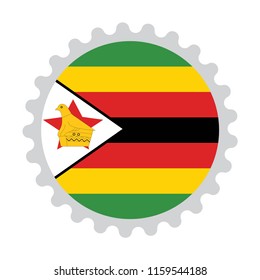 flag stamp button map of Zimbabwe