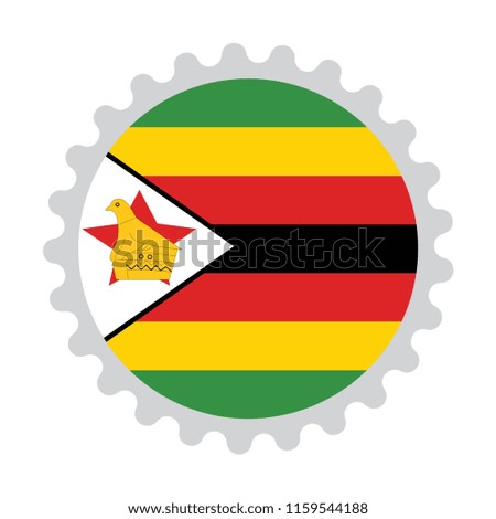 flag stamp button map of Zimbabwe