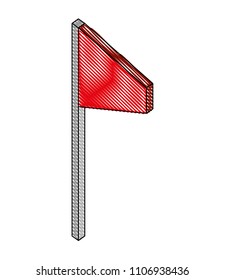 flag in stand marker location isometric
