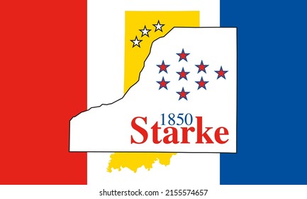 Flag of Starke County, Indiana, USA. 