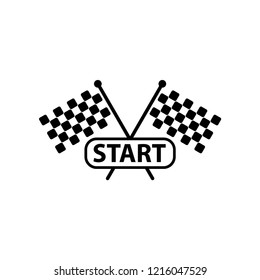 flag start finish icon vector template