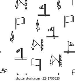 flag start web pennant map vector seamless pattern thin line illustration