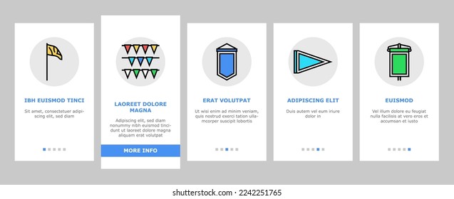 flag start web pennant map onboarding mobile vector. banner symbol, location pole, shape mark, finish event, red flagpole, waving pin flag start web pennant map Illustration