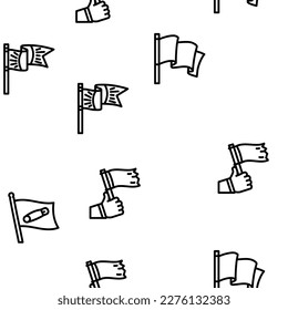 flag start web pennant map vector seamless pattern thin line illustration