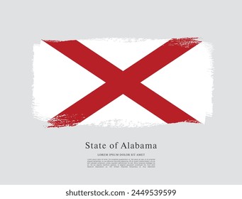 Flag of the state of Alabama. The United States of America