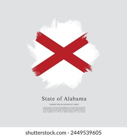 Flag of the state of Alabama. The United States of America