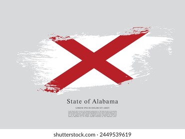 Flag of the state of Alabama. The United States of America