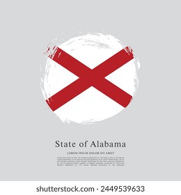 Flagge des Staates Alabama. Die Vereinigten Staaten von Amerika