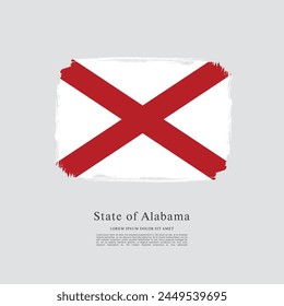 Flag of the state of Alabama. The United States of America