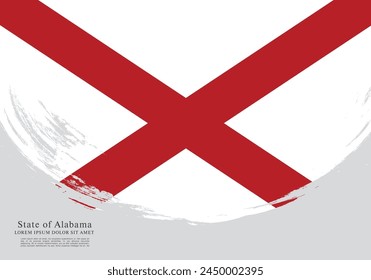 Flag of the state of Alabama. The United States of America