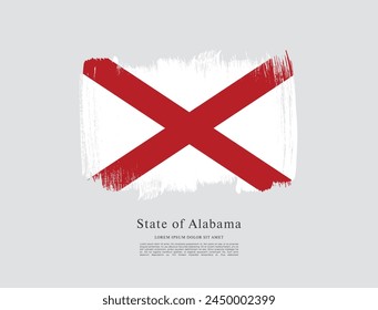 Flag of the state of Alabama. The United States of America