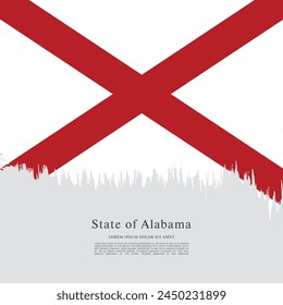 Flag of the state of Alabama. The United States of America