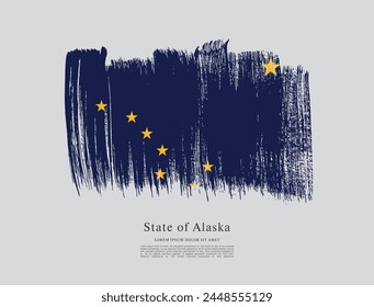 Flag of the state of Alaska. The United States of America