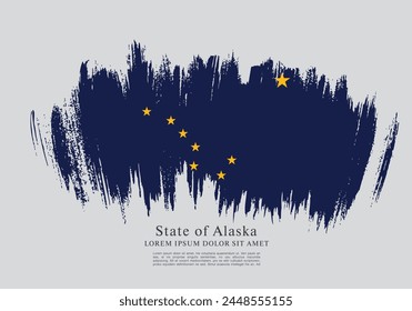 Flag of the state of Alaska. The United States of America