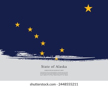 Flag of the state of Alaska. The United States of America