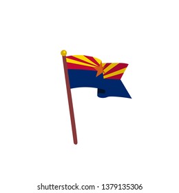 The flag of the state of Arizona. Vector illustration icon for education