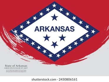 Flag of the state of Arkansas. The United States of America